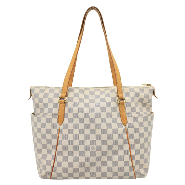 LOUIS VUITTON Totally MM Damier Azur Shoulder Bag White