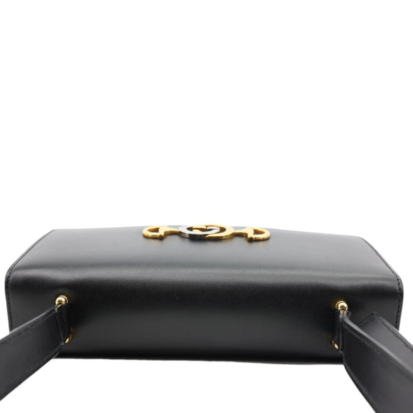 GUCCI Zumi Flap Small Grainy Leather Shoulder Bag Black 576388