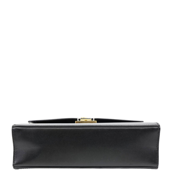 GUCCI Zumi Flap Small Grainy Leather Shoulder Bag Black 576388