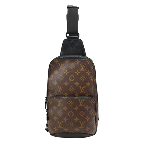 LOUIS VUITTON Avenue Sling Monogram Macassar Canvas Crossbody Bag Brown
