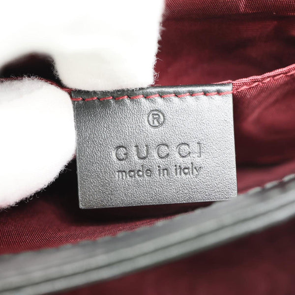 GUCCI Zumi Flap Small Grainy Leather Shoulder Bag Black 576388