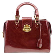 LOUIS VUITTON Melrose Avenue Monogram Vernis Leather Satchel Bag Rouge Fauviste
