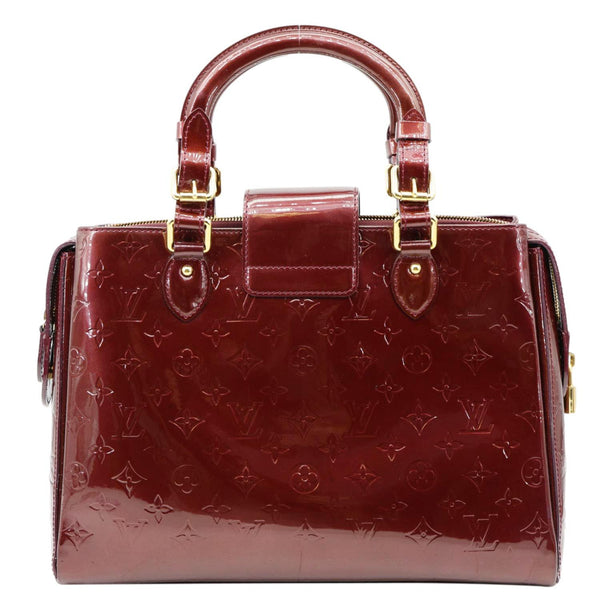 LOUIS VUITTON Melrose Avenue Monogram Vernis Leather Satchel Bag Rouge Fauviste