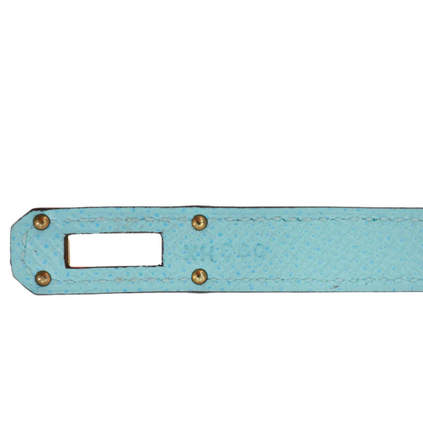 HERMES Kelly Calfskin Epsom Leather Long Wallet Blue