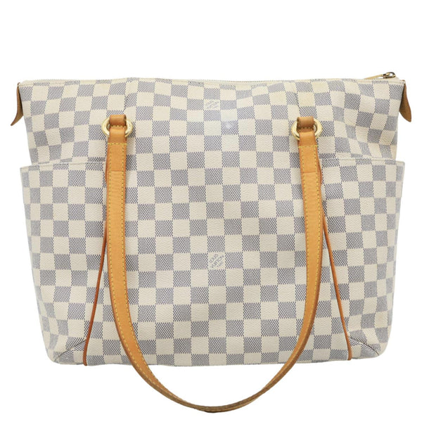 LOUIS VUITTON Totally MM Damier Azur Shoulder Bag White
