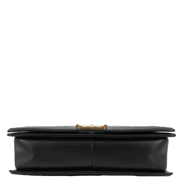 CHANEL Boy Flap Large Quilted Leather Crossbody Bag Black