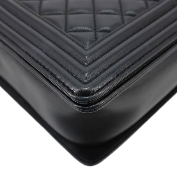 CHANEL Boy Flap Large Quilted Leather Crossbody Bag Black