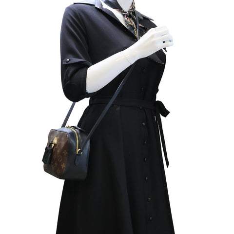 LOUIS VUITTON Saintonge Monogram Canvas Crossbody Bag Brown
