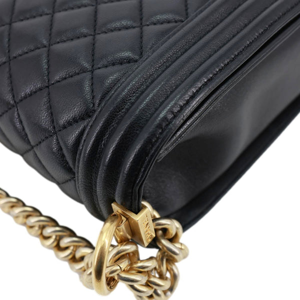 CHANEL Boy Flap Large Quilted Leather Crossbody Bag Black