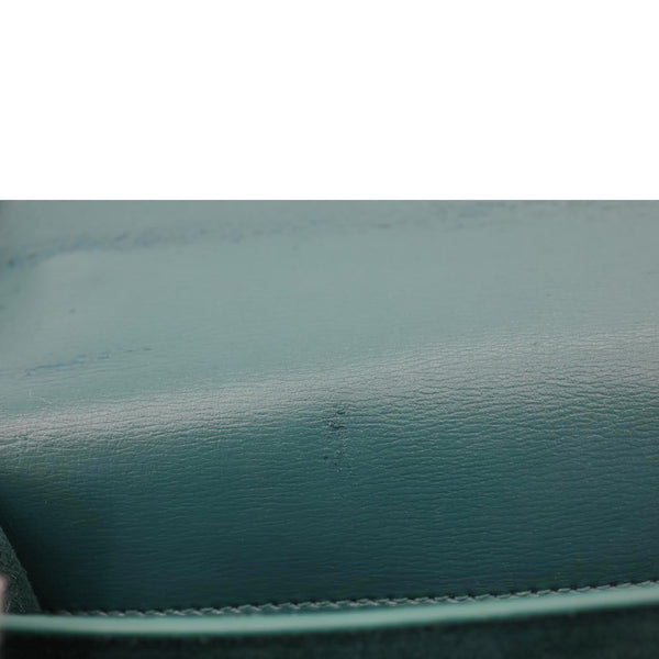 YVES SAINT LAURENT Monogram Sunset Medium Leather Satchel Crossbody Bag Green