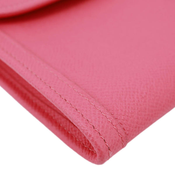 HERMES Jige Elan 29 Evercolor Leather Clutch Wallet Rose Azalee