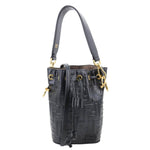 FENDI Mon Tresor Mini  Leather Bucket Crossbody Bag Black