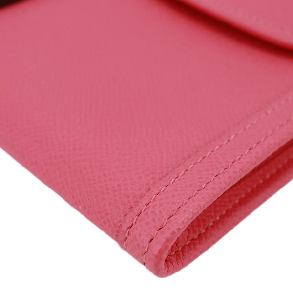 HERMES Jige Elan 29 Evercolor Leather Clutch Wallet Rose Azalee