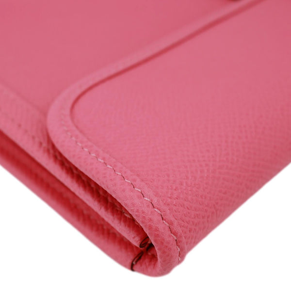 HERMES Jige Elan 29 Evercolor Leather Clutch Wallet Rose Azalee