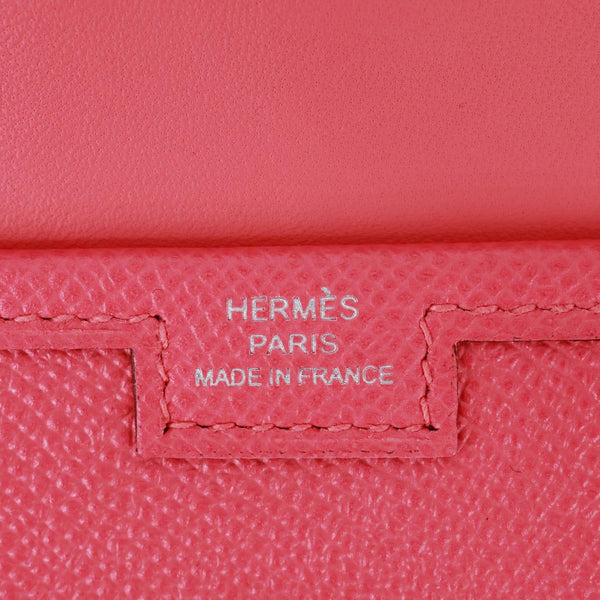 HERMES Jige Elan 29 Evercolor Leather Clutch Wallet Rose Azalee