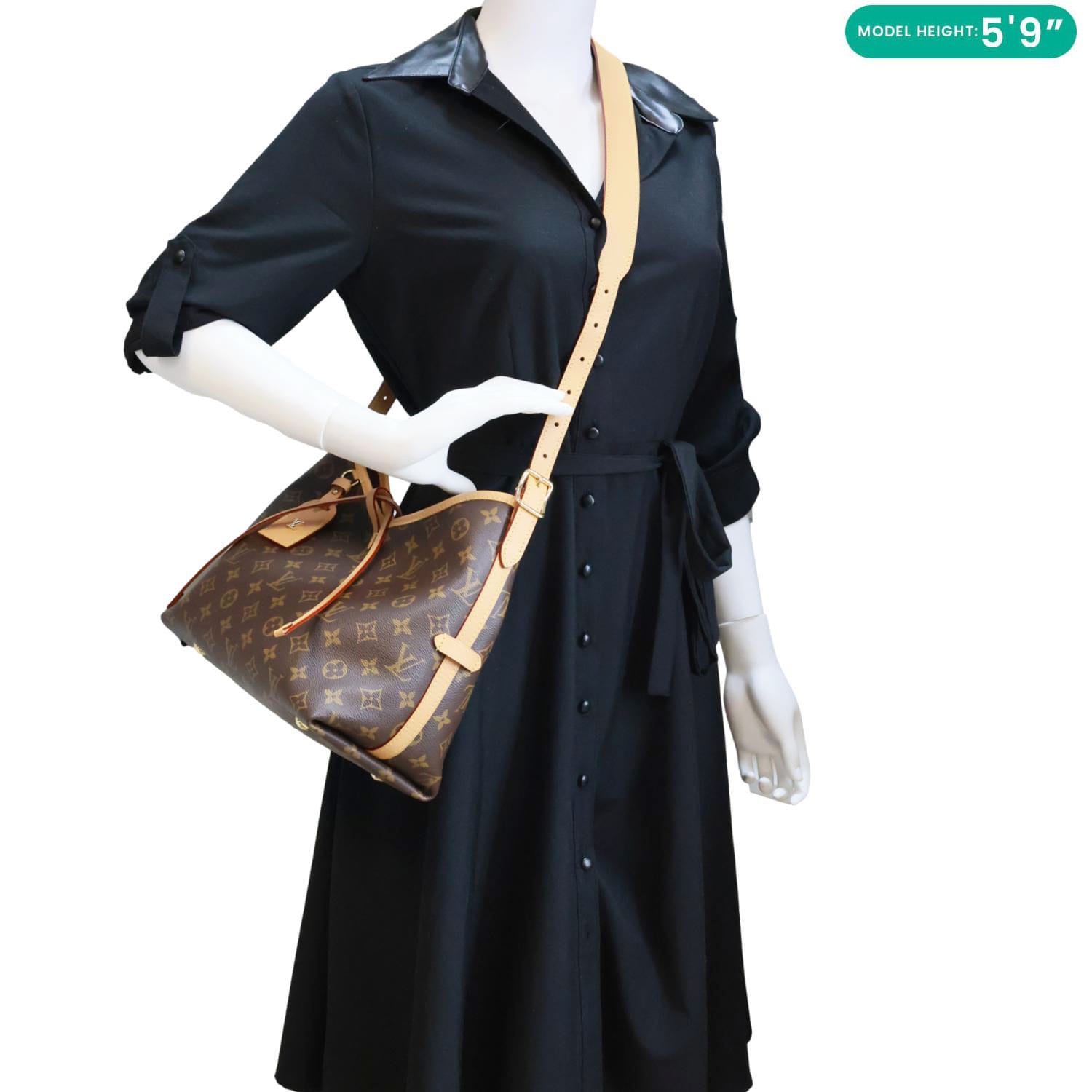 LOUIS VUITTON Carryall PM Monogram Canvas Shoulder Bag Brown