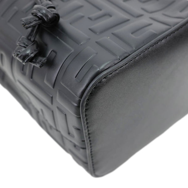 FENDI Mon Tresor Mini  Leather Bucket Crossbody Bag Black