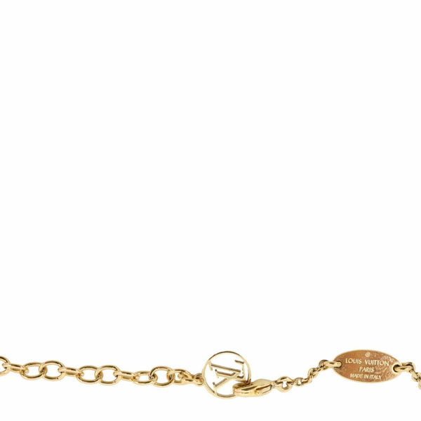 LOUIS VUITTON Essential V Metal Necklace Gold