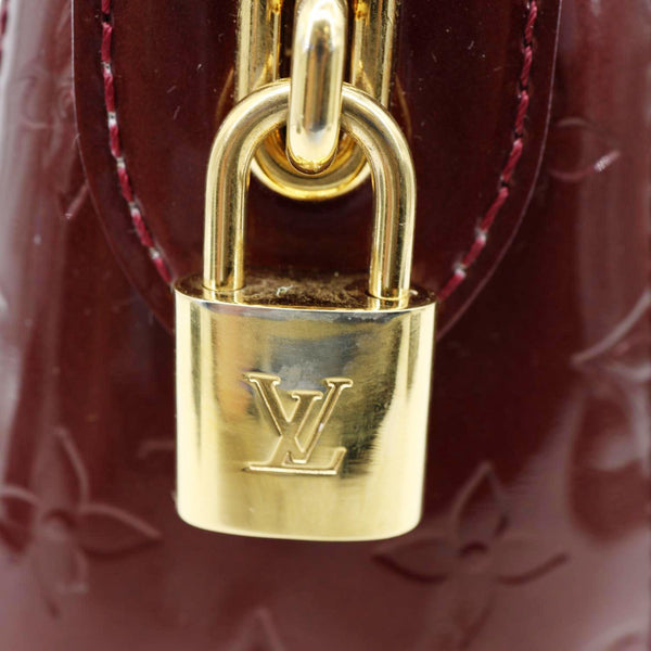 LOUIS VUITTON Melrose Avenue Monogram Vernis Leather Satchel Bag Rouge Fauviste