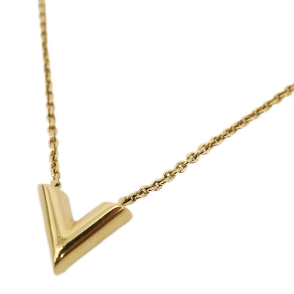 LOUIS VUITTON Essential V Metal Necklace Gold