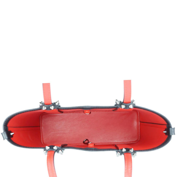 CHRISTIAN LOUBOUTIN Cabata Spikes Mini East West Calf Leather Tote Bag Black