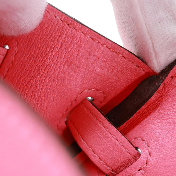HERMES Birkin 25 Swift Leather Satchel Bag Rose Azalee
