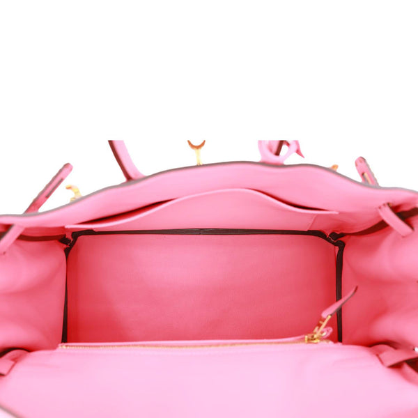 HERMES Birkin 25 Swift Leather Satchel Bag Rose Azalee