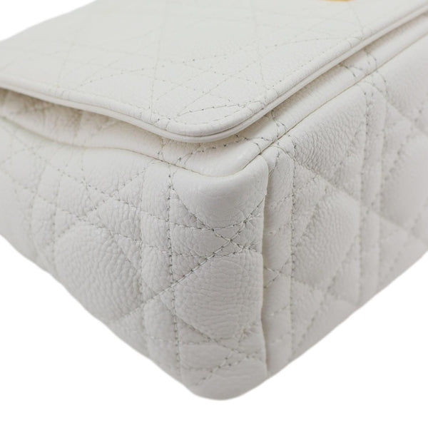 CHRISTIAN DIOR Dior Caro Cannage Calfskin Leather Crossbody Bag White