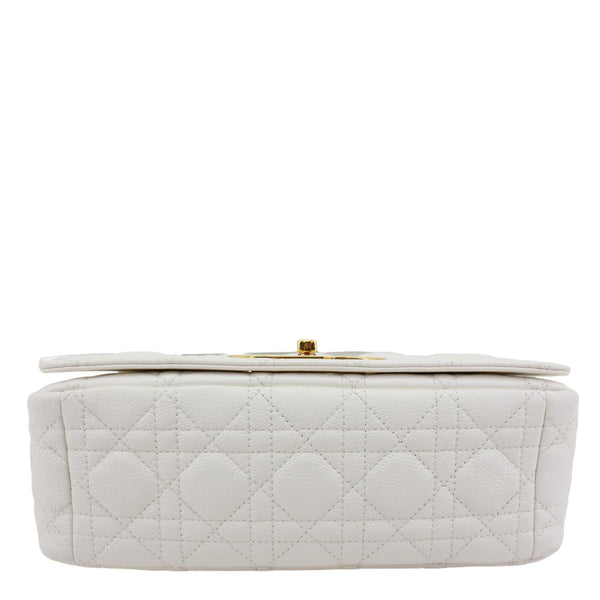 CHRISTIAN DIOR Dior Caro Cannage Calfskin Leather Crossbody Bag White