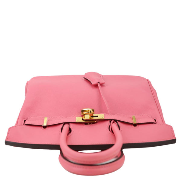 HERMES Birkin 25 Swift Leather Satchel Bag Rose Azalee
