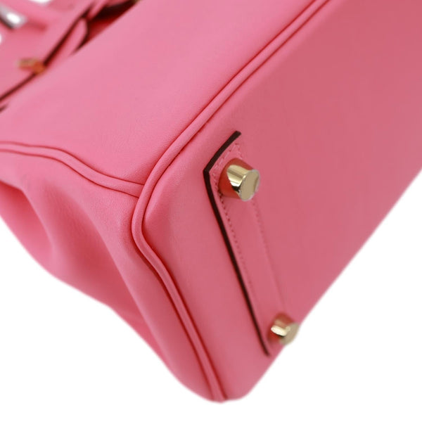 HERMES Birkin 25 Swift Leather Satchel Bag Rose Azalee