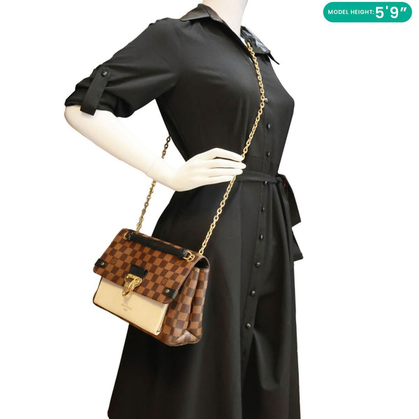 LOUIS VUITTON Vavin PM Damier Ebene Crossbody Bag Cream