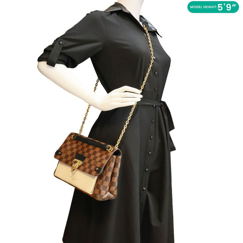 LOUIS VUITTON Vavin PM Damier Ebene Crossbody Bag Cream