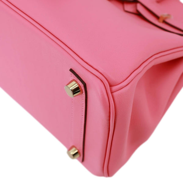 HERMES Birkin 25 Swift Leather Satchel Bag Rose Azalee