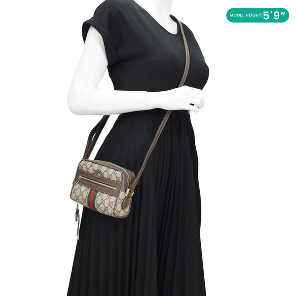GUCCI Ophidia Mini GG Supreme Crossbody Bag Beige 517350