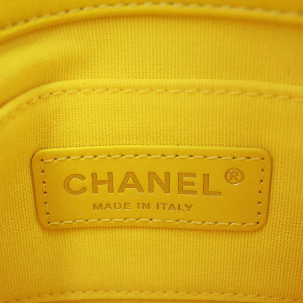 CHANEL CC Flap Candy Chain Mini Quilted Lambskin Leather Crossbody Bag Yellow