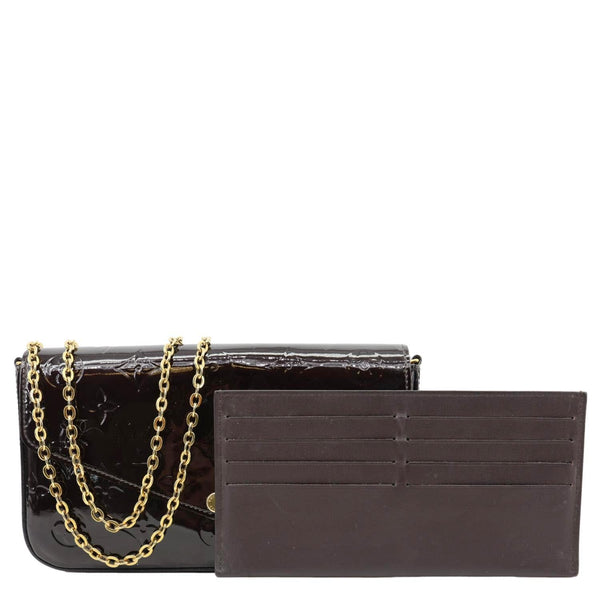 LOUIS VUITTON Felicie Pochette Monogram Vernis Shoulder Bag Amarante