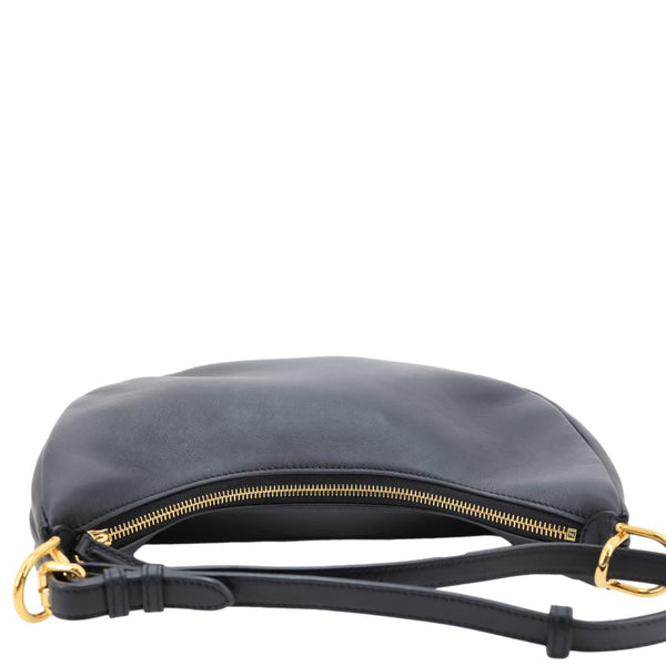 FENDI Fendigraphy Leather Hobo Bag Black