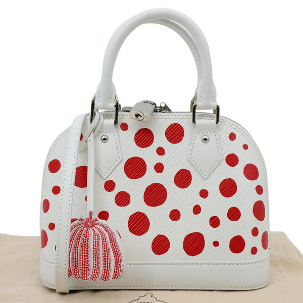 LOUIS VUITTON x YK Alma BB Infinity Dots Epi Leather Satchel Crossbody Bag White