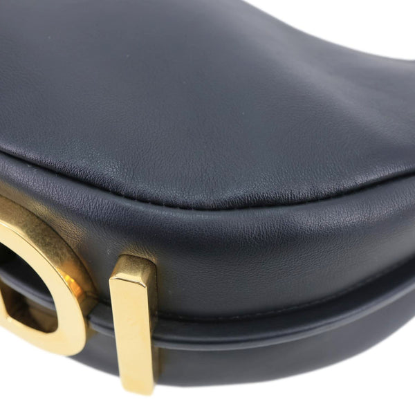 FENDI Fendigraphy Leather Hobo Bag Black