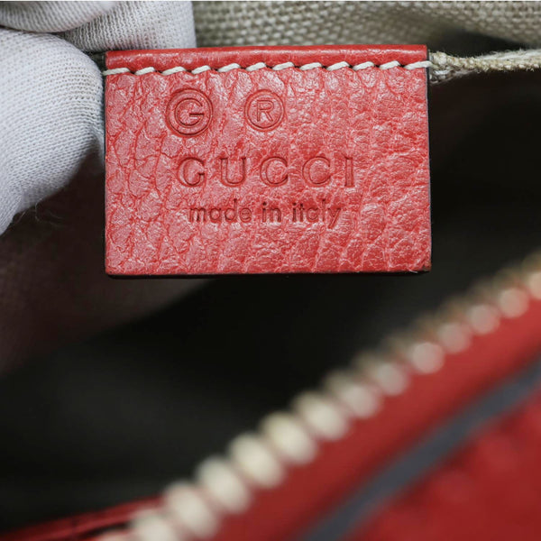 GUCCI Bree GG Canvas Leather Crossbody Bag Red 449413