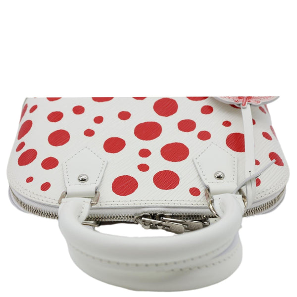 LOUIS VUITTON x YK Alma BB Infinity Dots Epi Leather Satchel Crossbody Bag White
