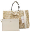 VALENTINO VLogo Signature Medium Toile Iconographe Tote Bag Off White