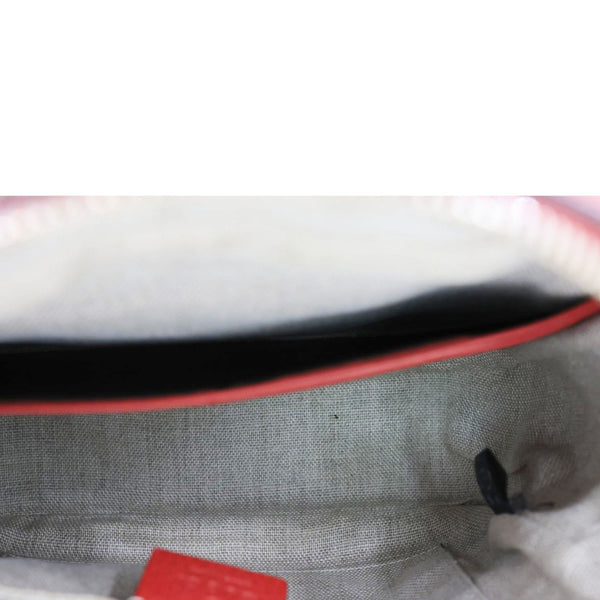 GUCCI Bree GG Canvas Leather Crossbody Bag Red 449413