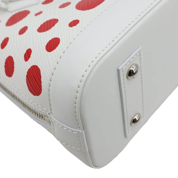 LOUIS VUITTON x YK Alma BB Infinity Dots Epi Leather Satchel Crossbody Bag White