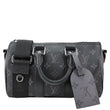 LOUIS VUITTON Keepall 25 Bandouliere Monogram Eclipse Reverse Canvas Satchel Bag Black