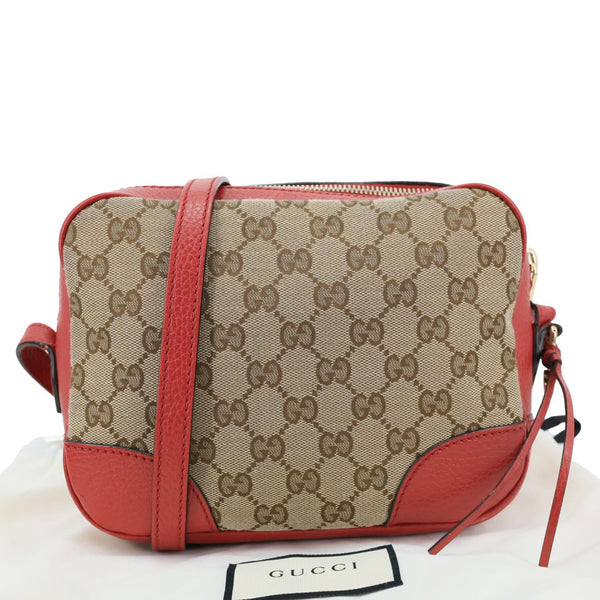 GUCCI Bree GG Canvas Leather Crossbody Bag Red 449413