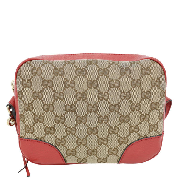 GUCCI Bree GG Canvas Leather Crossbody Bag Red 449413