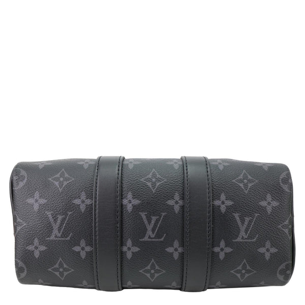 LOUIS VUITTON Keepall 25 Bandouliere Monogram Eclipse Reverse Canvas Satchel Bag Black