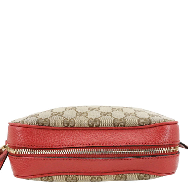 GUCCI Bree GG Canvas Leather Crossbody Bag Red 449413